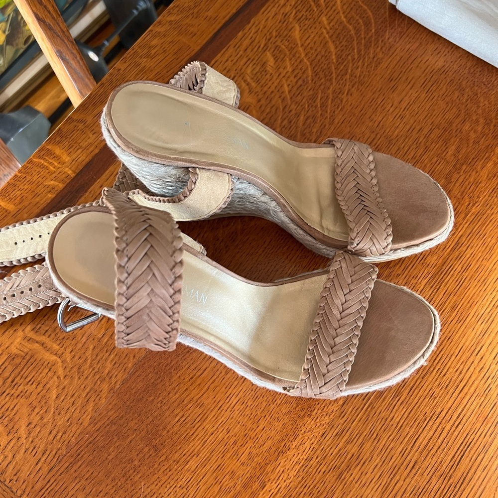 Stuart Weitzman Brown Woven Sandals